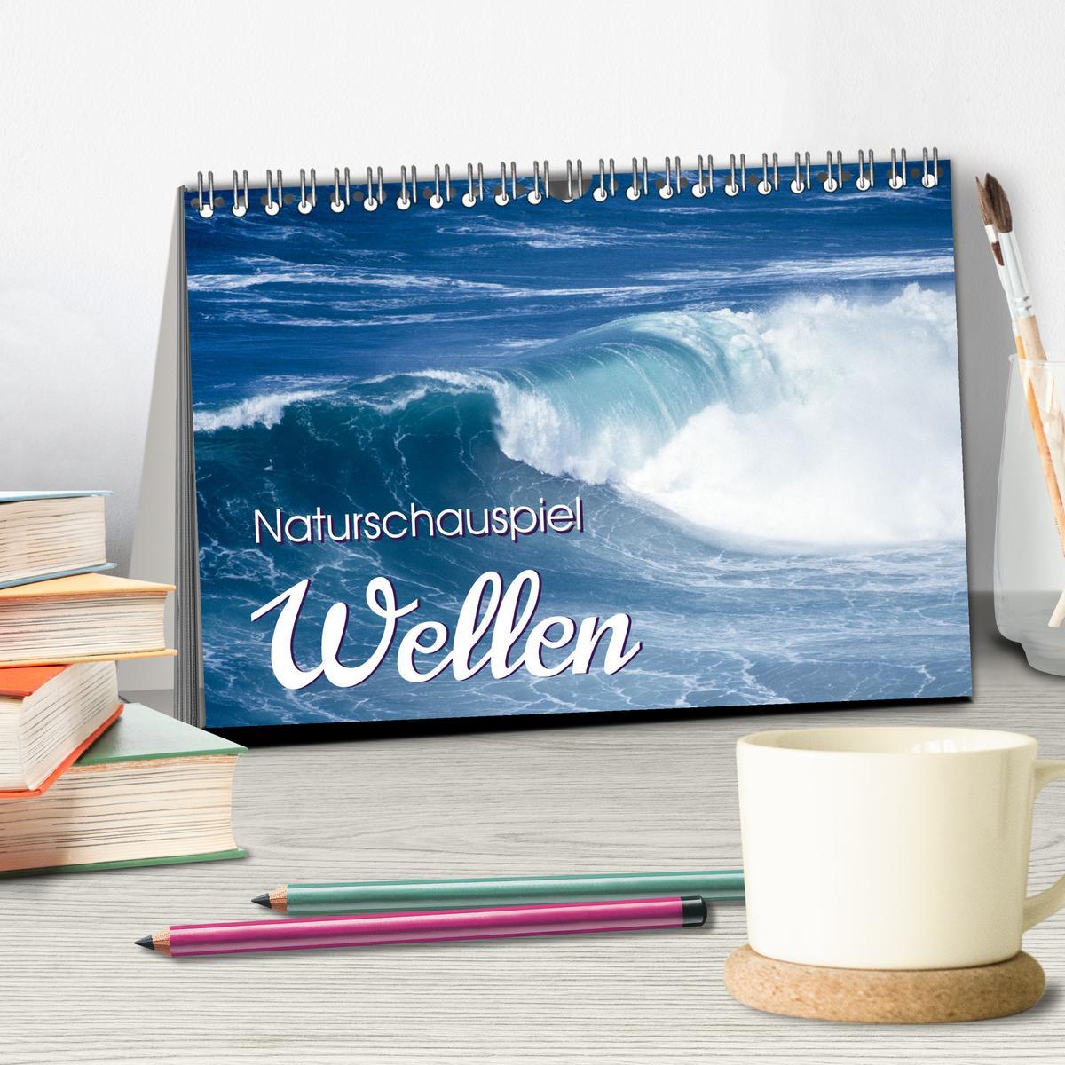 Bild: 9783457071601 | Naturschauspiel Wellen (Tischkalender 2025 DIN A5 quer), CALVENDO...