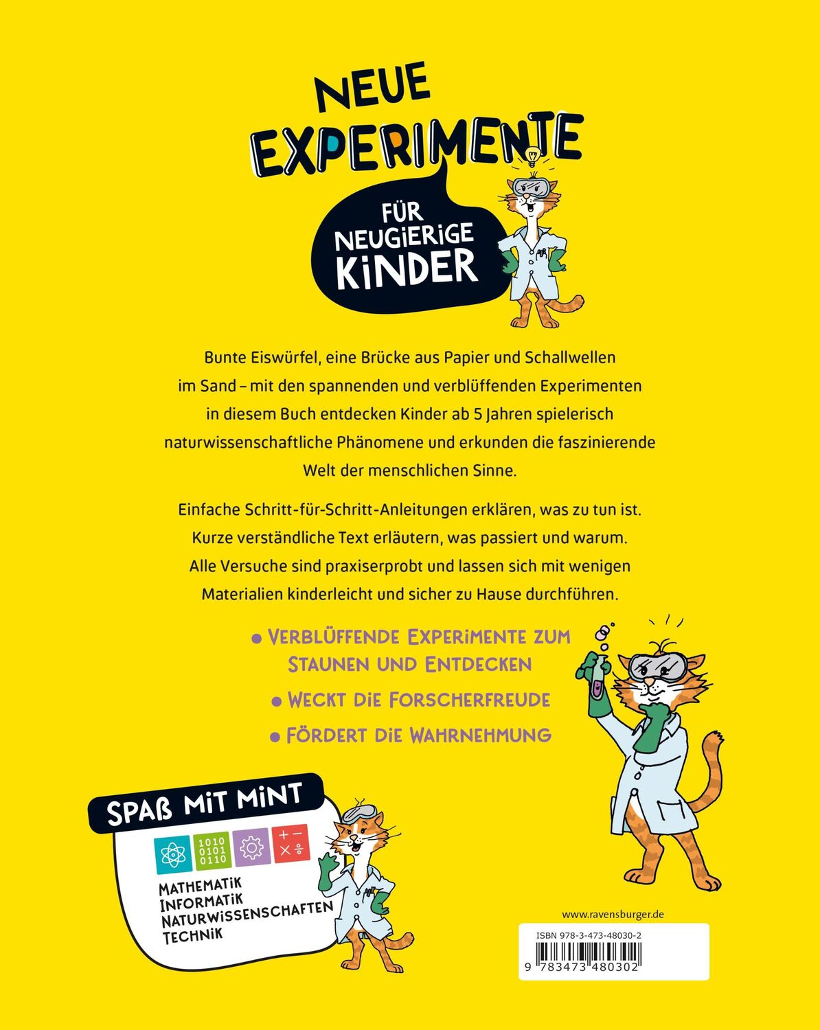 Rückseite: 9783473480302 | Neue Experimente für Kinder - Spannende Versuche für Kinder ab 5...