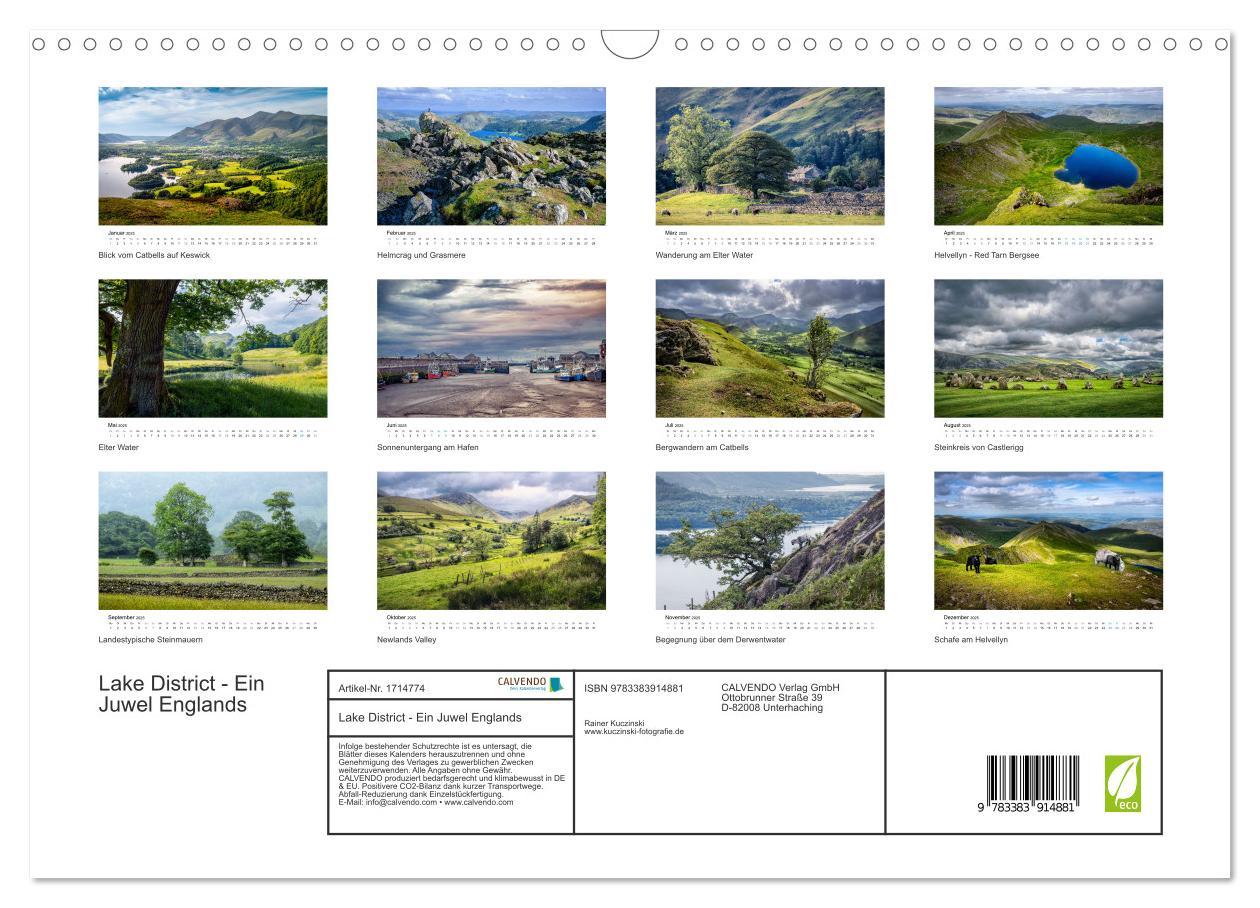 Bild: 9783383914881 | Lake District - Ein Juwel Englands (Wandkalender 2025 DIN A3 quer),...