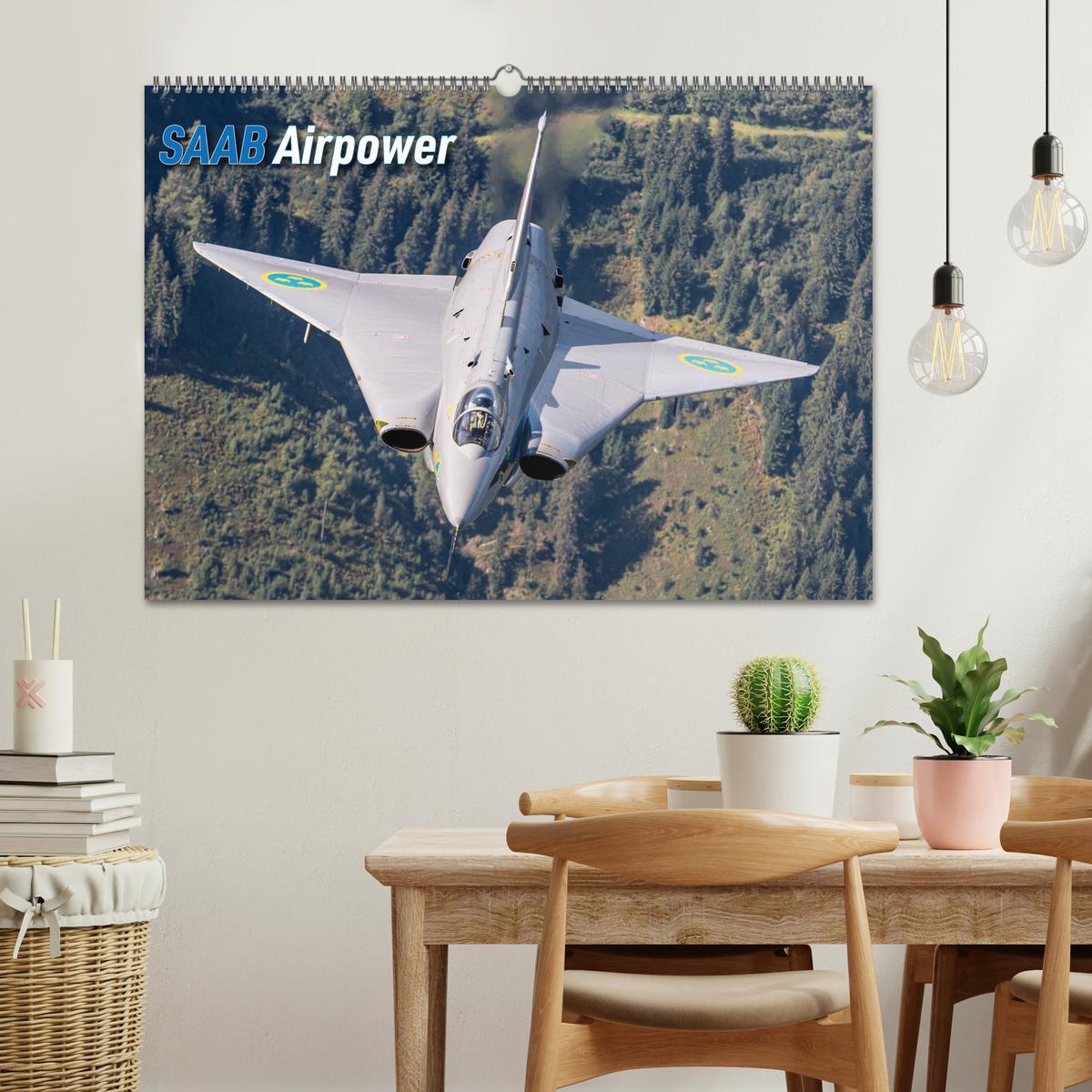 Bild: 9783435159086 | Saab Airpower (Wandkalender 2025 DIN A2 quer), CALVENDO Monatskalender