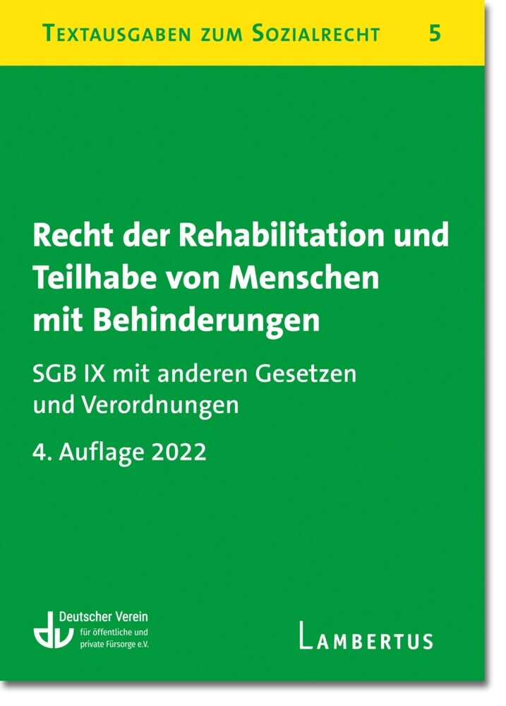 Cover: 9783784134680 | Recht der Rehabilitation und Teilhabe behinderter Menschen | e.V.