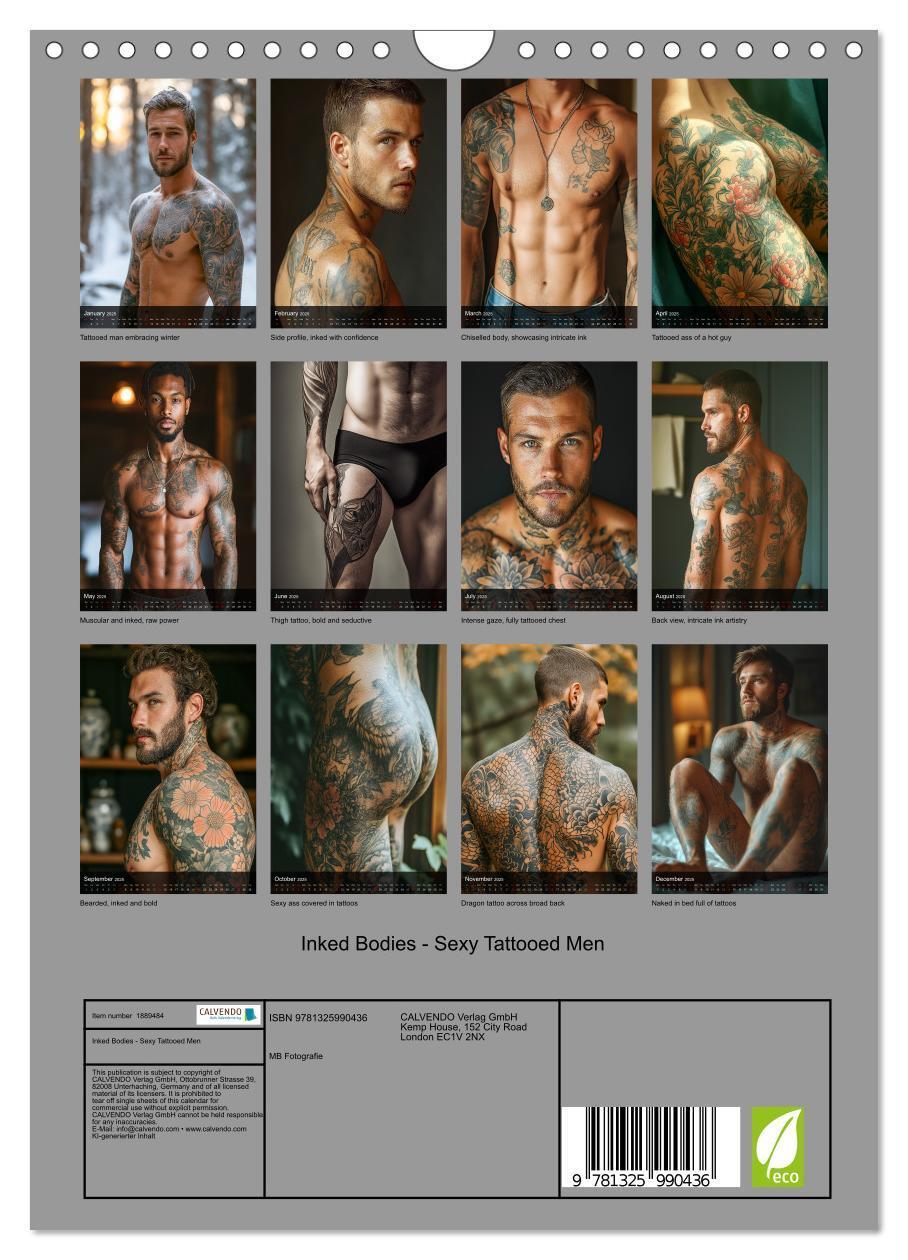 Bild: 9781325990436 | Inked Bodies - Sexy Tattooed Men (Wall Calendar 2025 DIN A4...