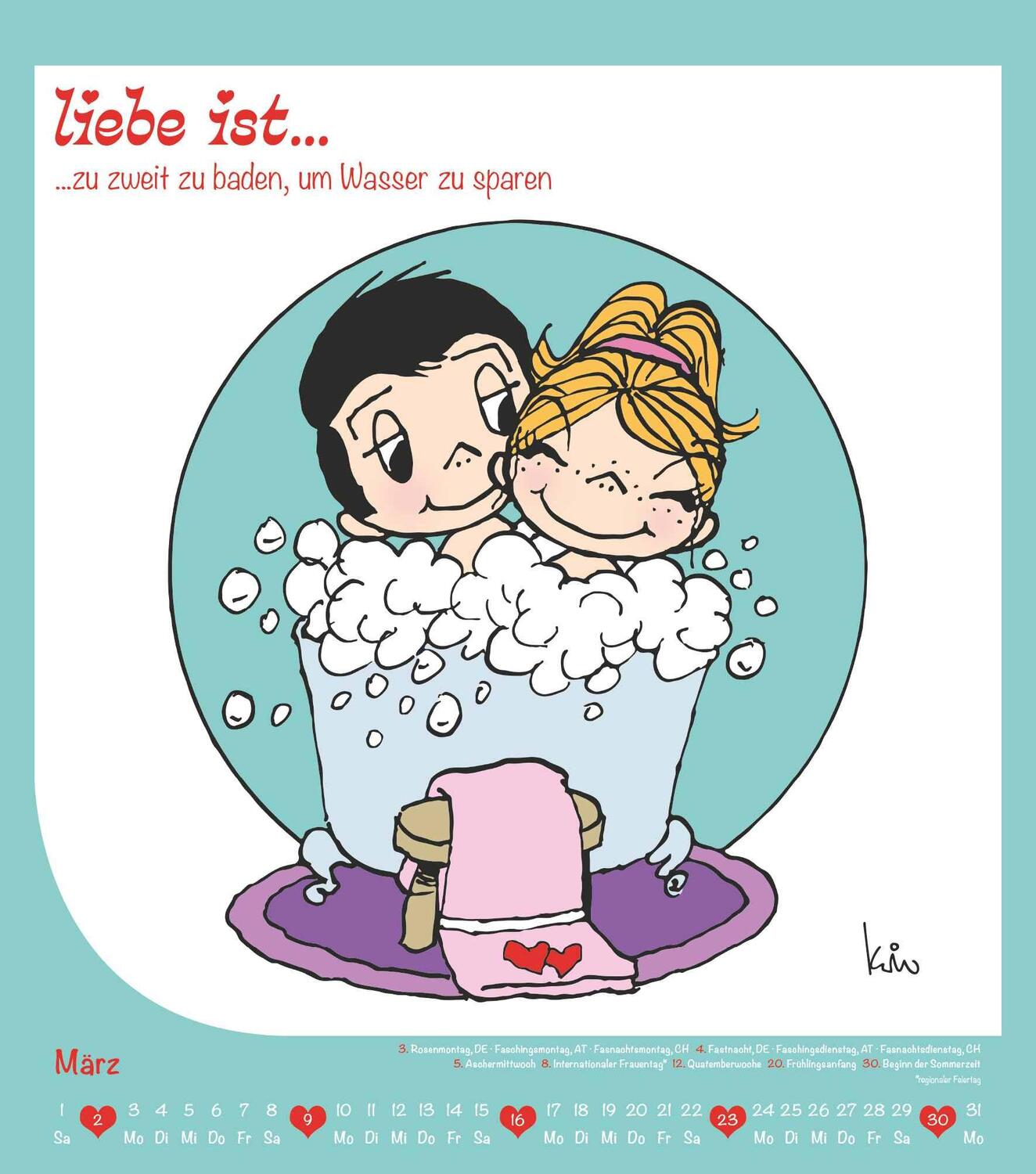 Bild: 4251732340575 | Liebe ist... 2025 - Wand-Kalender - 30x34 - Illustrationen - Paar