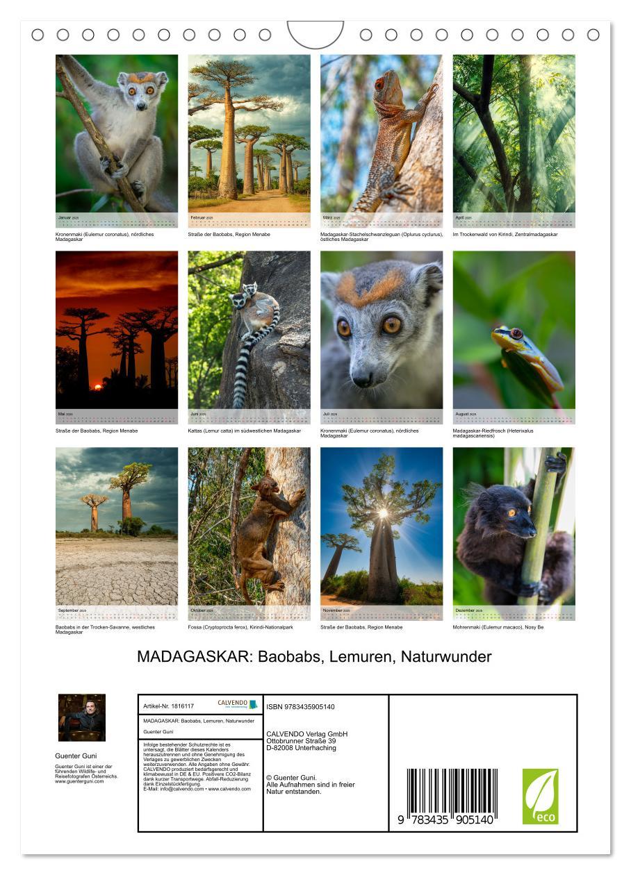 Bild: 9783435905140 | MADAGASKAR: Baobabs, Lemuren, Naturwunder (Wandkalender 2025 DIN A4...