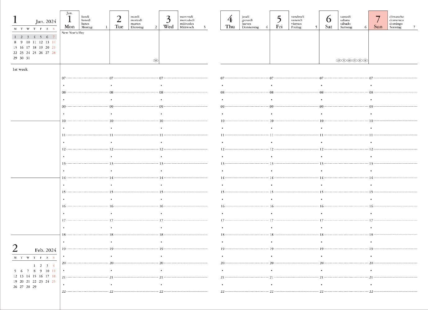 Bild: 4550045106947 | MARK'S 2023/2024 Taschenkalender A6 vertikal, Abstract, Blue | 2024