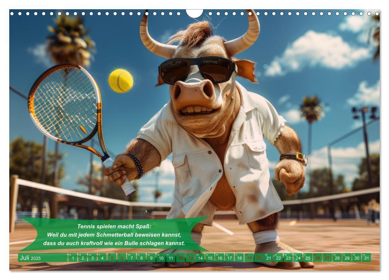 Bild: 9783457180495 | Der tierisch lustige Tennis-Kalender (Wandkalender 2025 DIN A3...