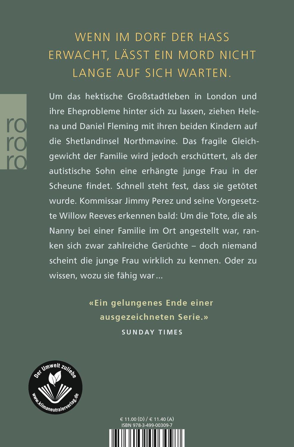 Rückseite: 9783499003097 | Was niemand sieht | Ein Shetland-Krimi | Ann Cleeves | Taschenbuch