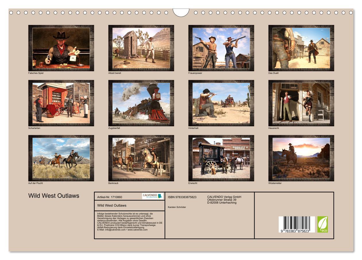 Bild: 9783383875823 | Wild West Outlaws (Wandkalender 2025 DIN A3 quer), CALVENDO...