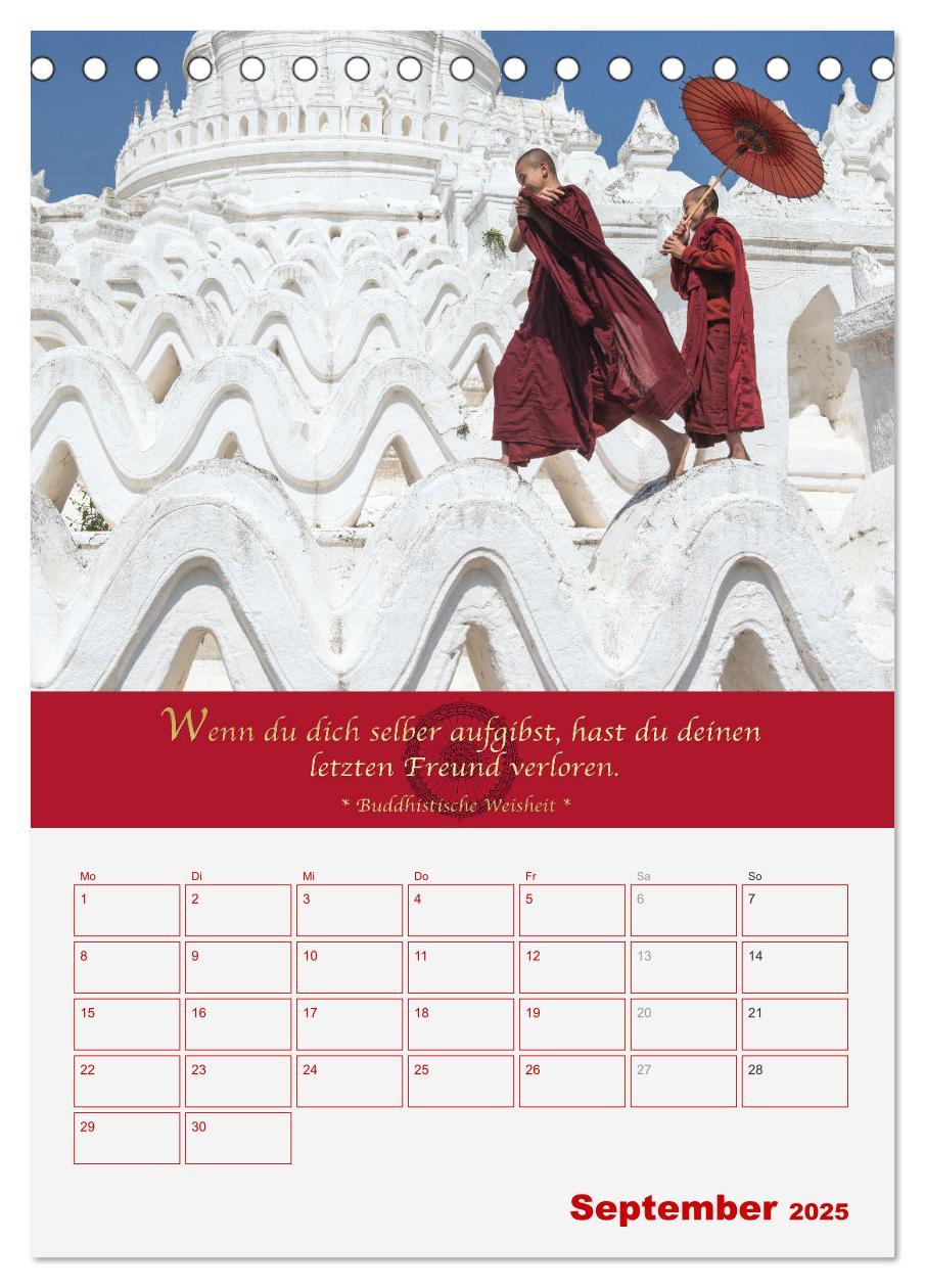 Bild: 9783435926985 | Buddhistische Weisheiten - DER ROTE SCHIRM (Tischkalender 2025 DIN...