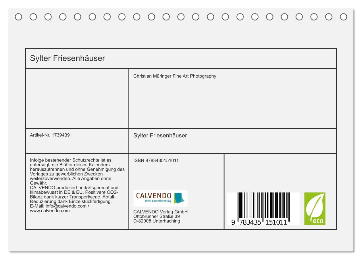 Bild: 9783435151011 | Sylter Friesenhäuser (Tischkalender 2025 DIN A5 quer), CALVENDO...