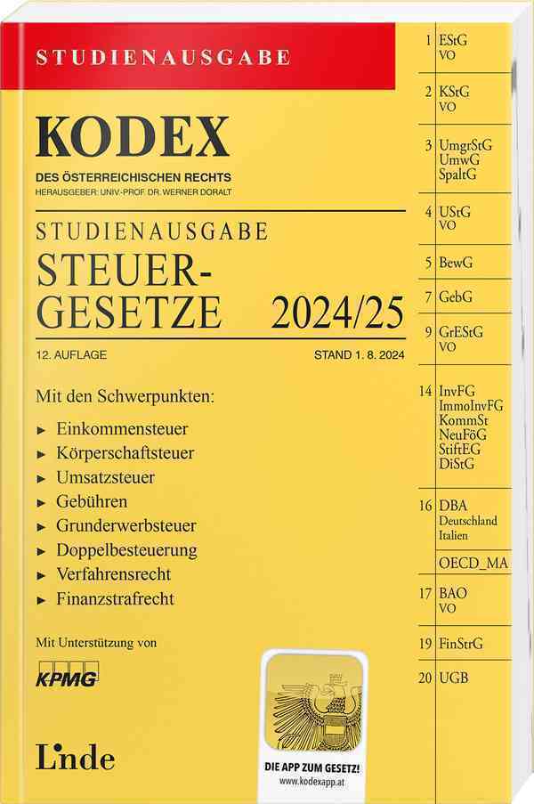 Cover: 9783707350753 | KODEX Studienausgabe Steuergesetze 2024/25 | Studienausgabe | Bodis