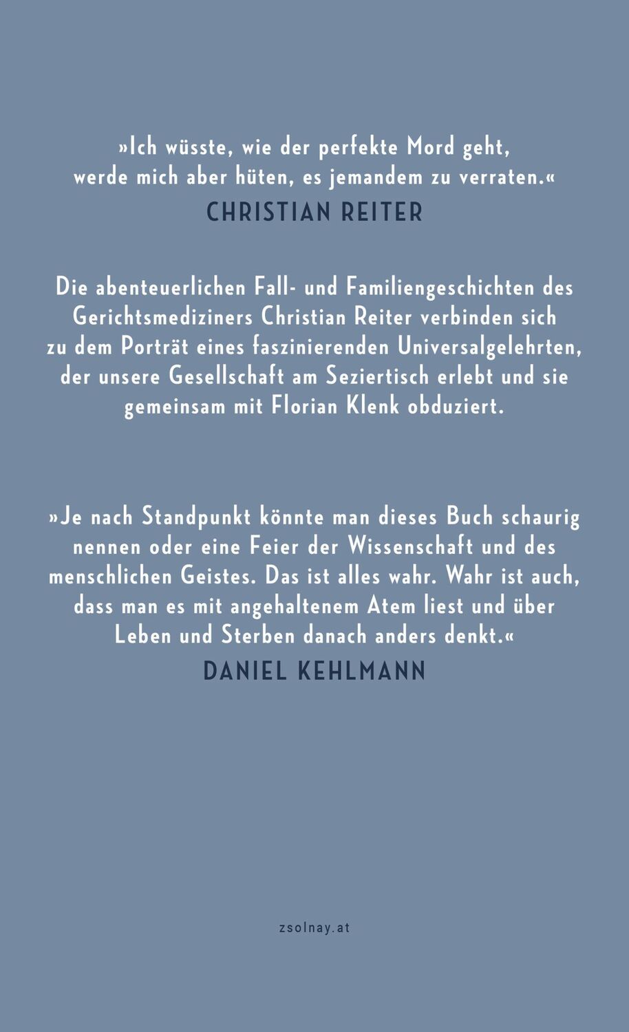 Bild: 9783552075047 | Über Leben und Tod | In der Gerichtsmedizin | Florian Klenk | Buch