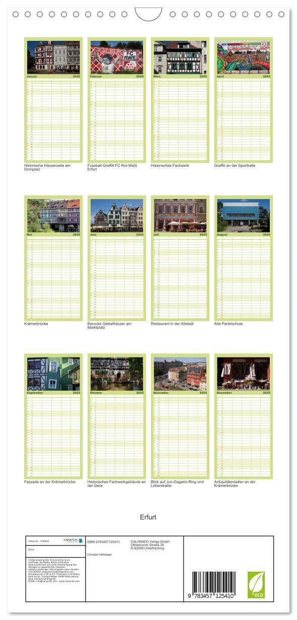 Bild: 9783457125410 | Familienplaner 2025 - Erfurt mit 5 Spalten (Wandkalender, 21 x 45...