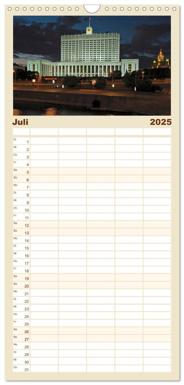 Bild: 9783457120972 | Familienplaner 2025 - Moskau mit 5 Spalten (Wandkalender, 21 x 45...