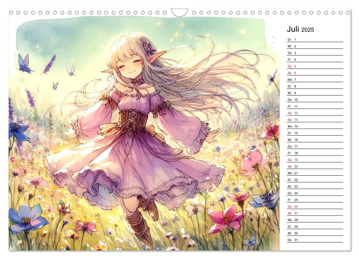 Bild: 9783435515912 | Bezaubernde Manga Elfen (Wandkalender 2025 DIN A3 quer), CALVENDO...