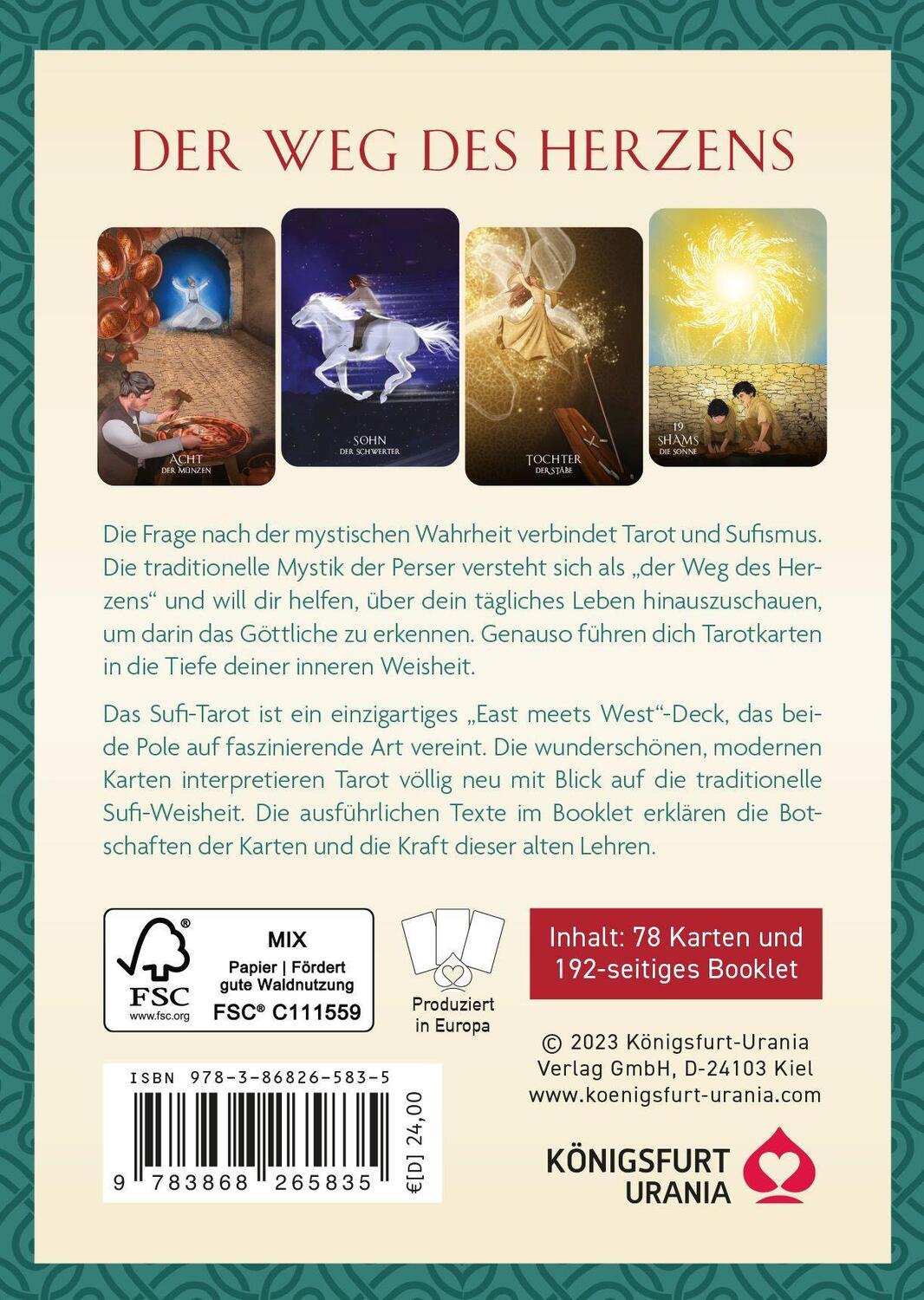 Bild: 9783868265835 | Sufi-Tarot - Der Weg des Herzens: 78 Tarotkarten mit Anleitung | Buch