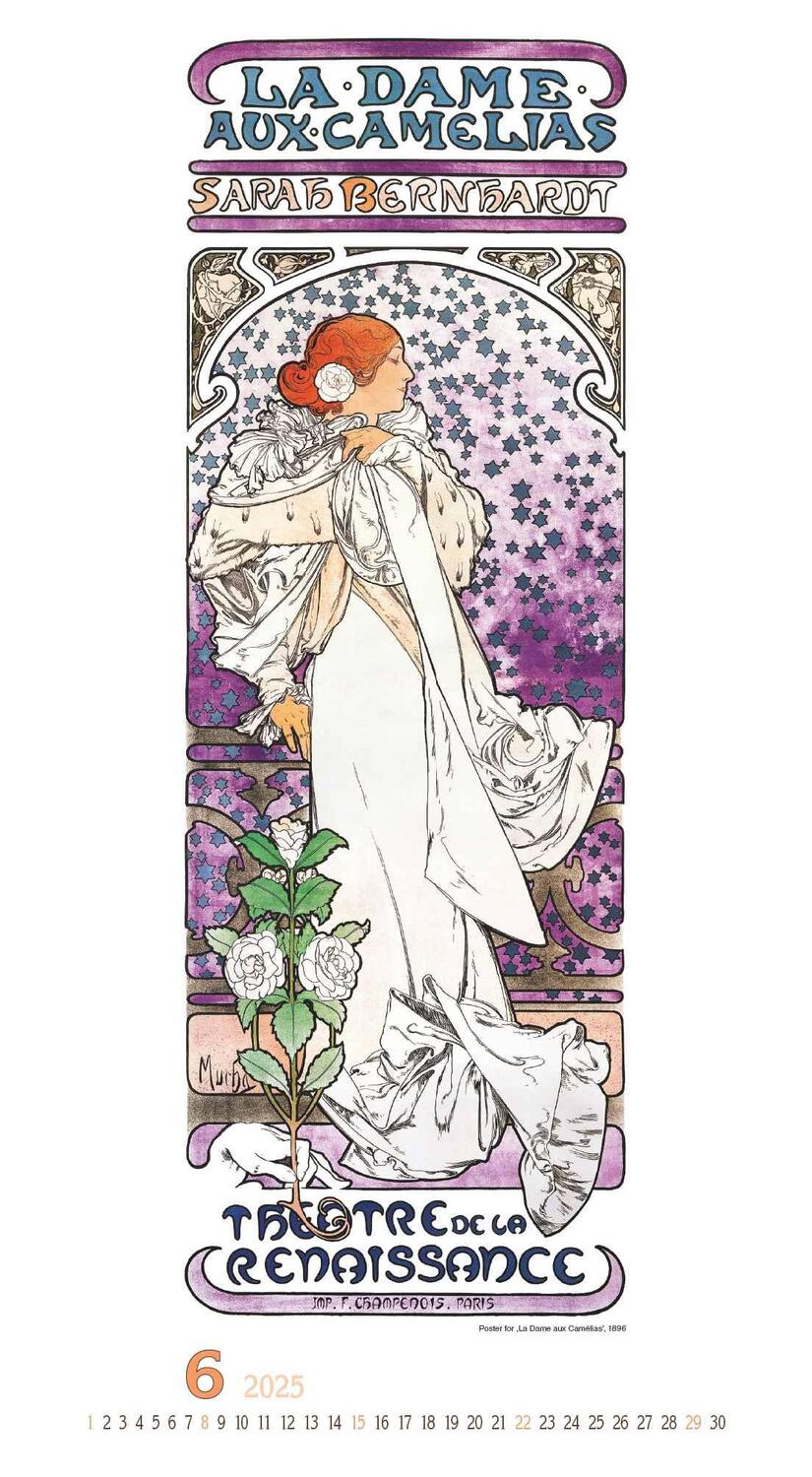 Bild: 4251732344009 | Alfons Mucha 2025 - Bild-Kalender 33x60 cm - Kunstkalender - mit...