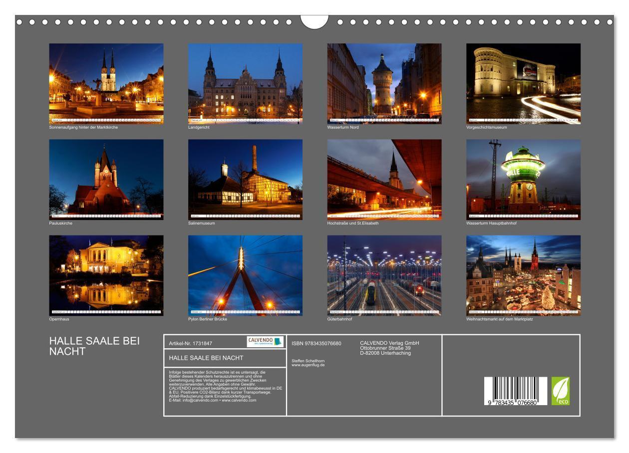 Bild: 9783435076680 | HALLE SAALE BEI NACHT (Wandkalender 2025 DIN A3 quer), CALVENDO...