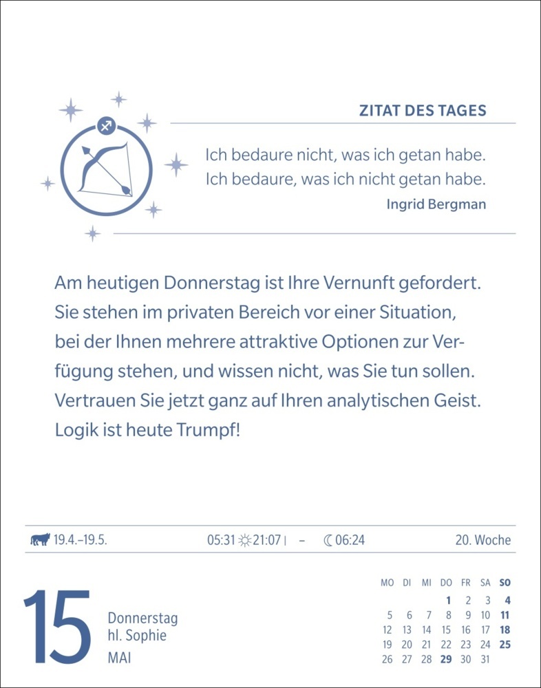 Bild: 9783840033759 | Schütze Sternzeichenkalender 2025 - Tagesabreißkalender - Ihr...