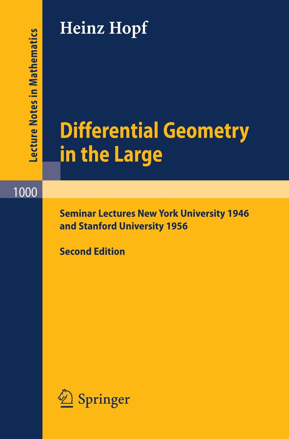 Cover: 9783540514978 | Differential Geometry in the Large | Heinz Hopf | Taschenbuch | viii