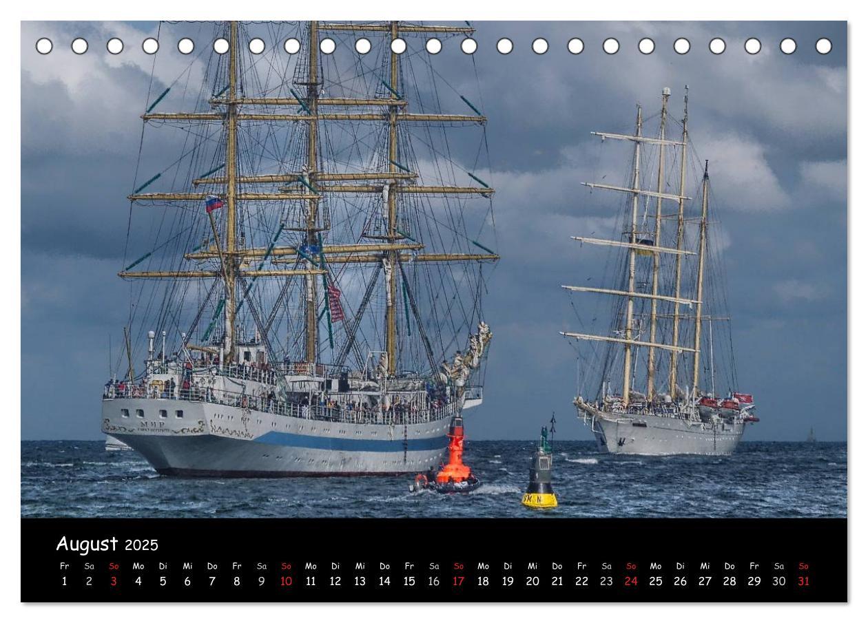 Bild: 9783435764266 | Windjammer vor Warnemünde (Tischkalender 2025 DIN A5 quer),...