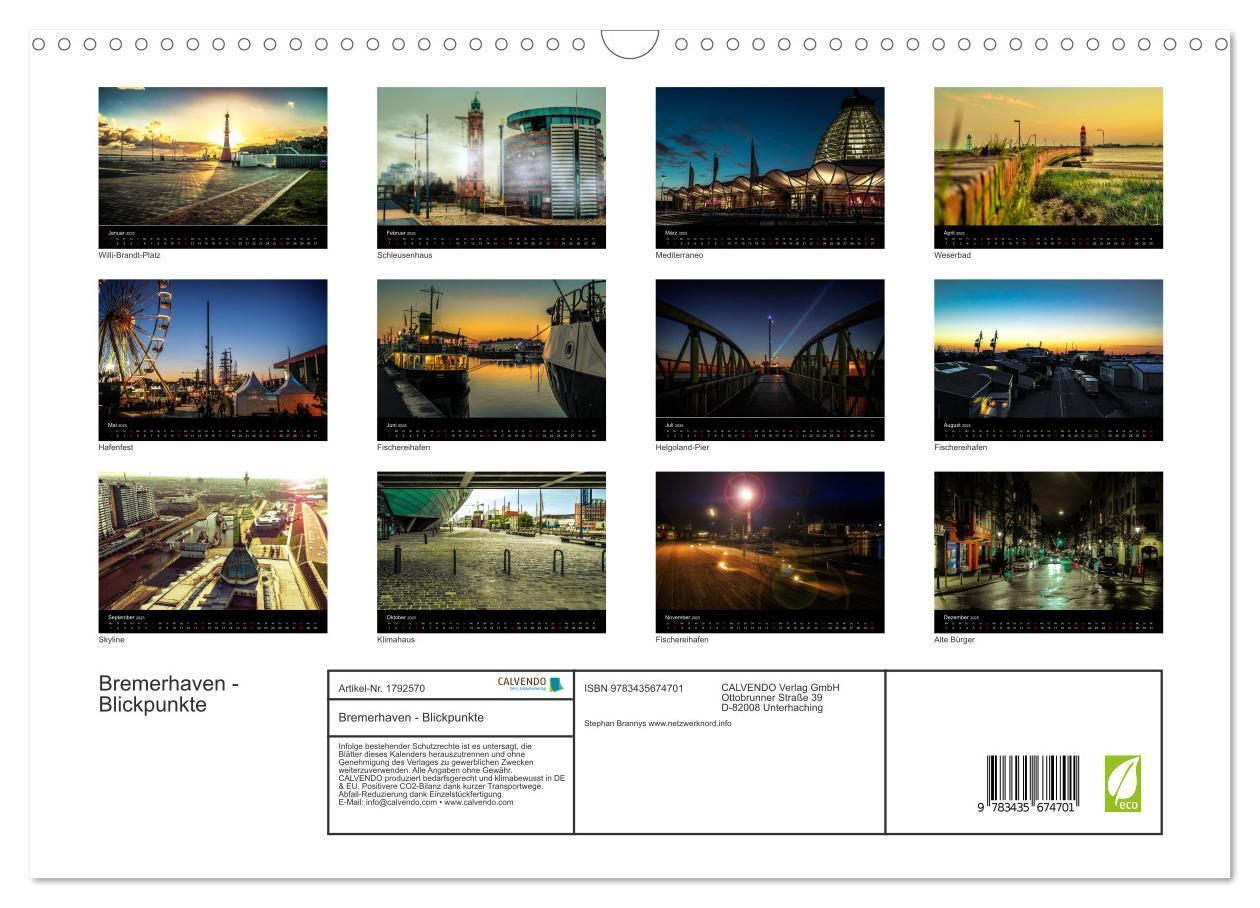 Bild: 9783435674701 | Bremerhaven - Blickpunkte (Wandkalender 2025 DIN A3 quer), CALVENDO...