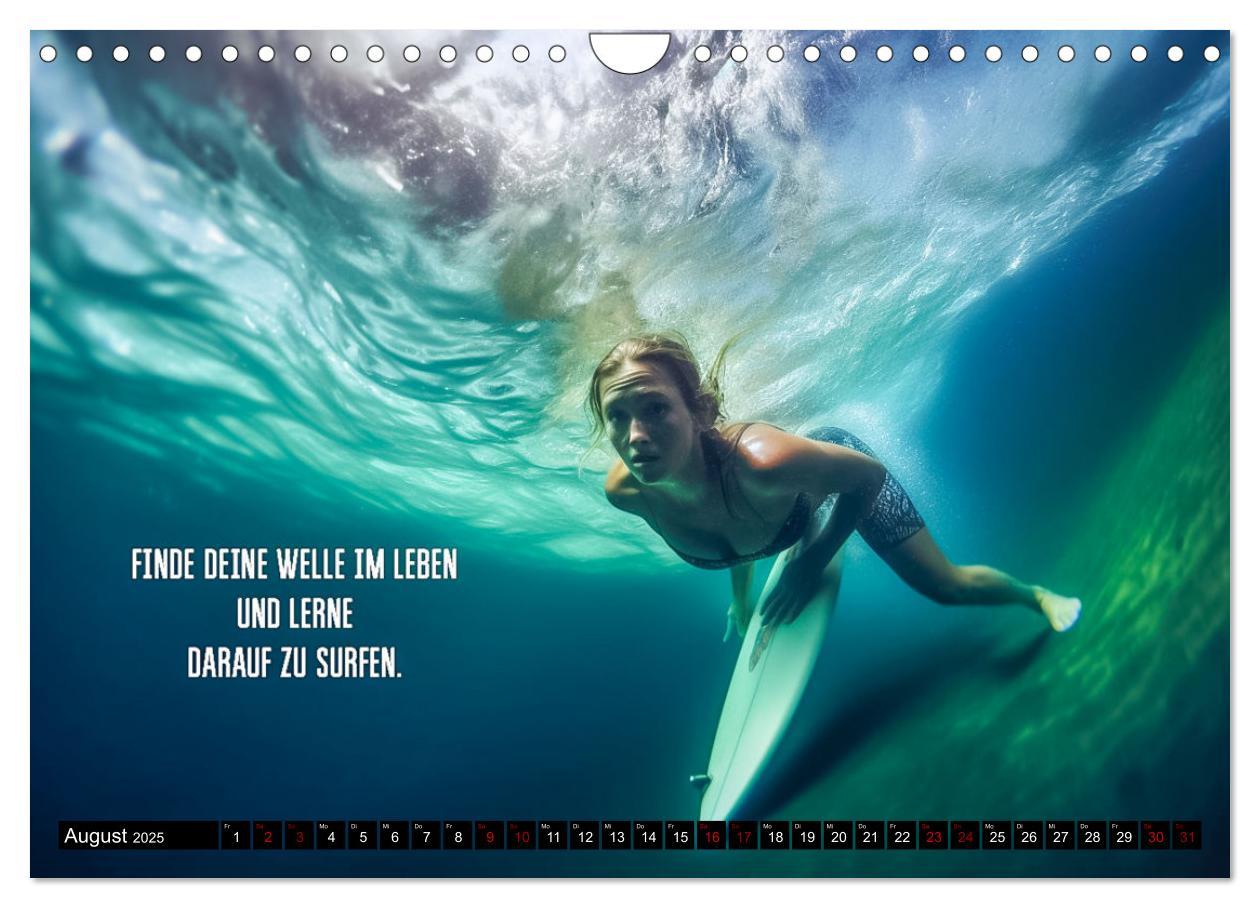 Bild: 9783383865879 | Motivation und Surfen (Wandkalender 2025 DIN A4 quer), CALVENDO...