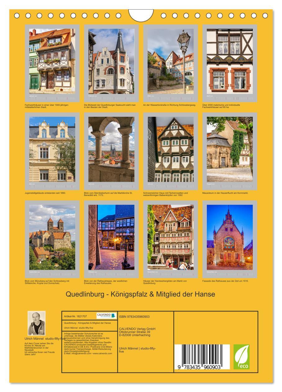 Bild: 9783435960903 | Quedlinburg - Königspfalz &amp; Mitglied der Hanse (Wandkalender 2025...