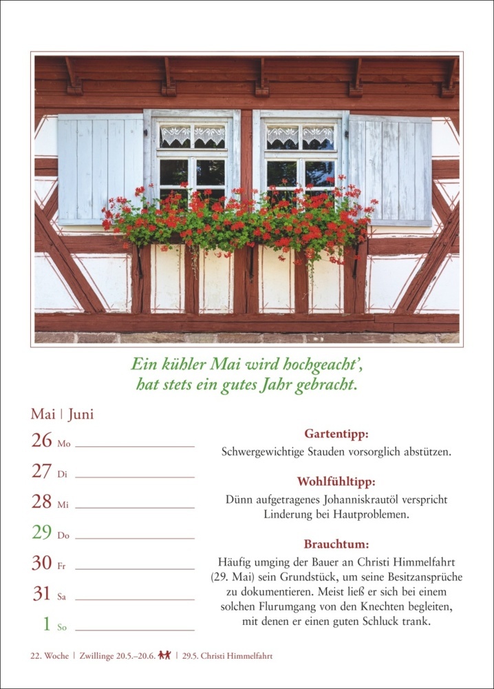 Bild: 9783840033988 | Bauernweisheiten Wochenkalender 2025 - Bauernregeln, Brauchtum,...