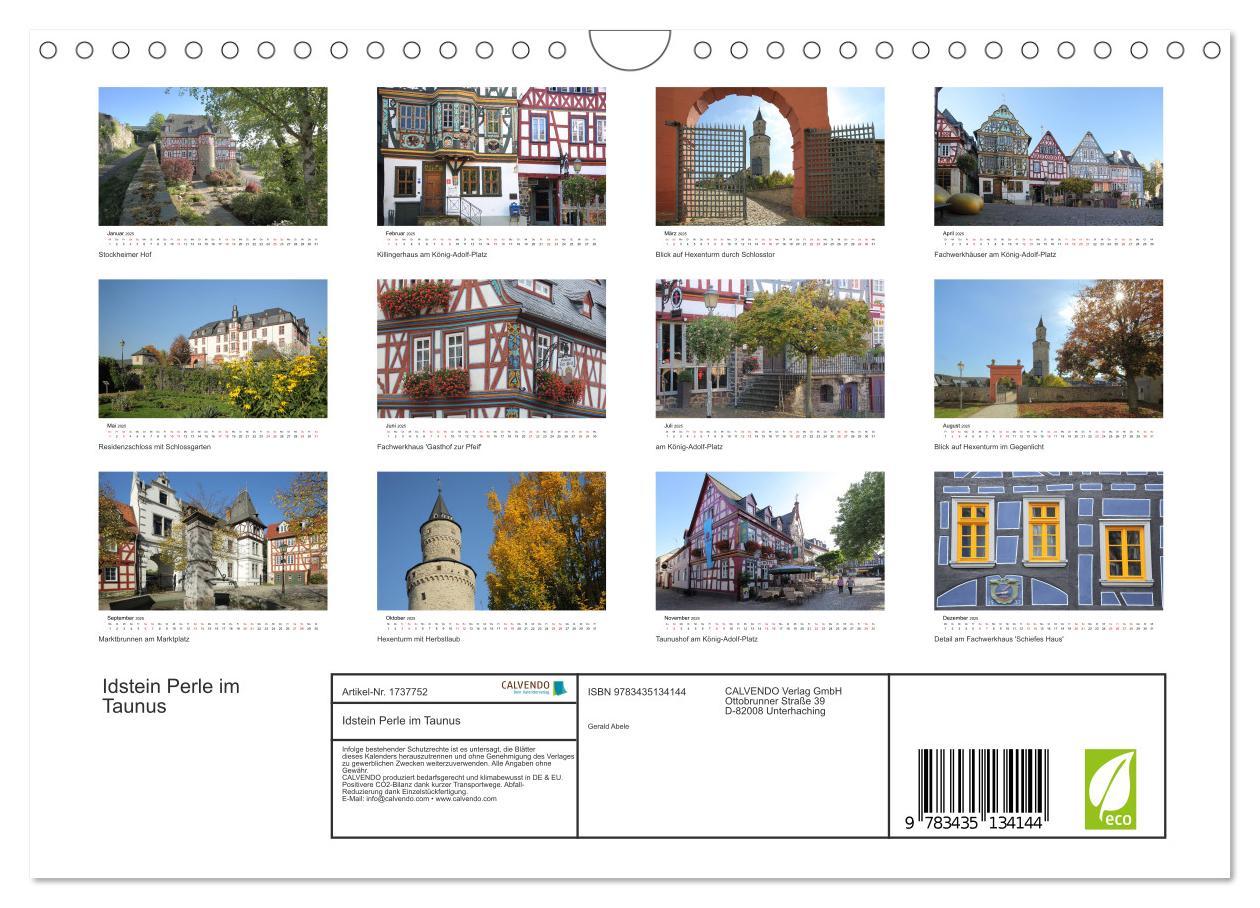 Bild: 9783435134144 | Idstein Perle im Taunus (Wandkalender 2025 DIN A4 quer), CALVENDO...