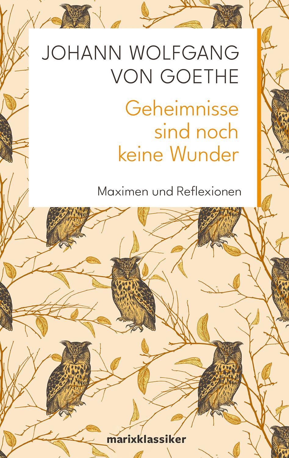 Cover: 9783737412353 | Geheimnisse sind noch keine Wunder | Maximen und Reflexionen | Goethe