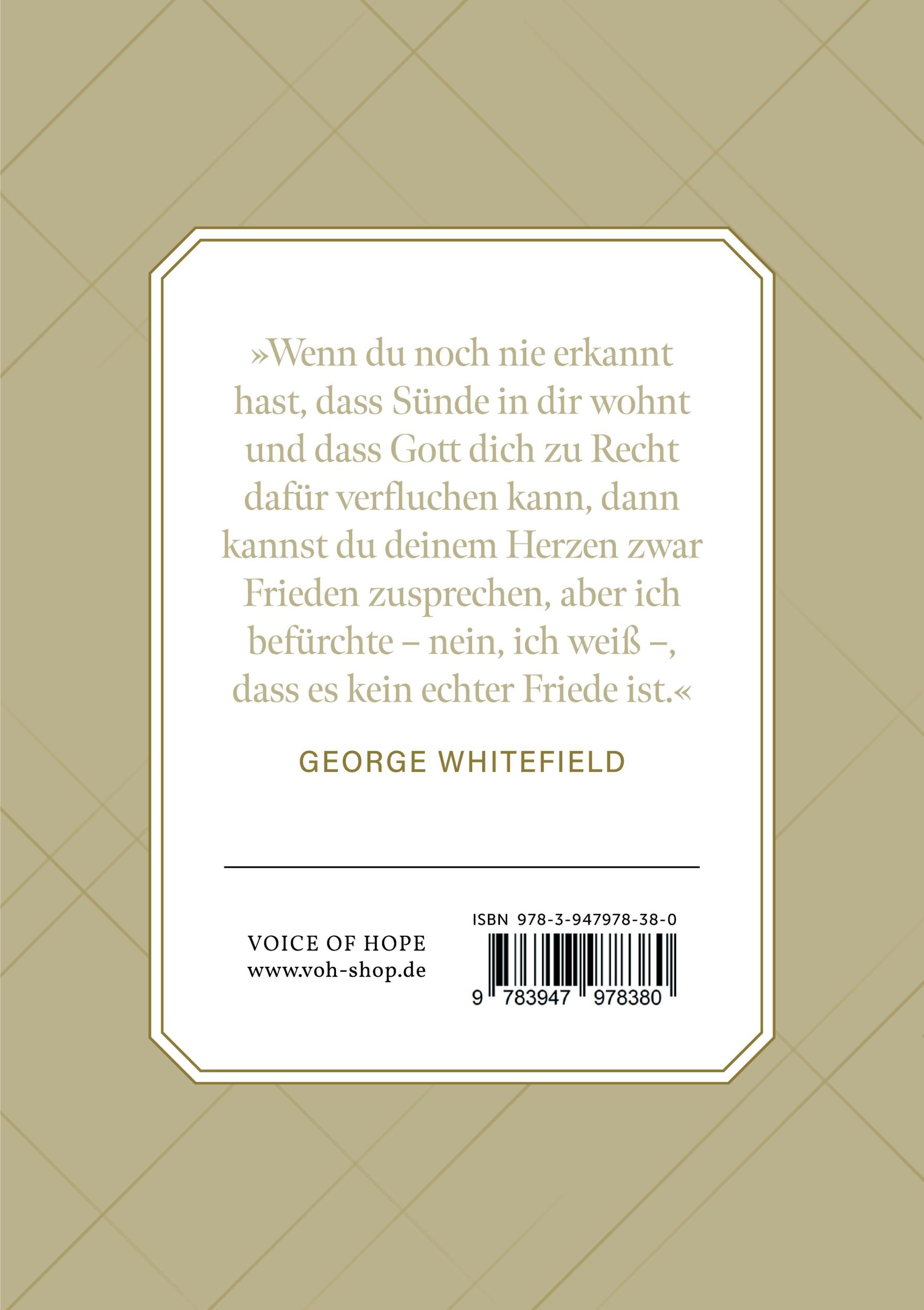 Rückseite: 9783947978380 | Der Weg zum Frieden | Kleine VOH-Reihe | Goerge Whitefield | Buch