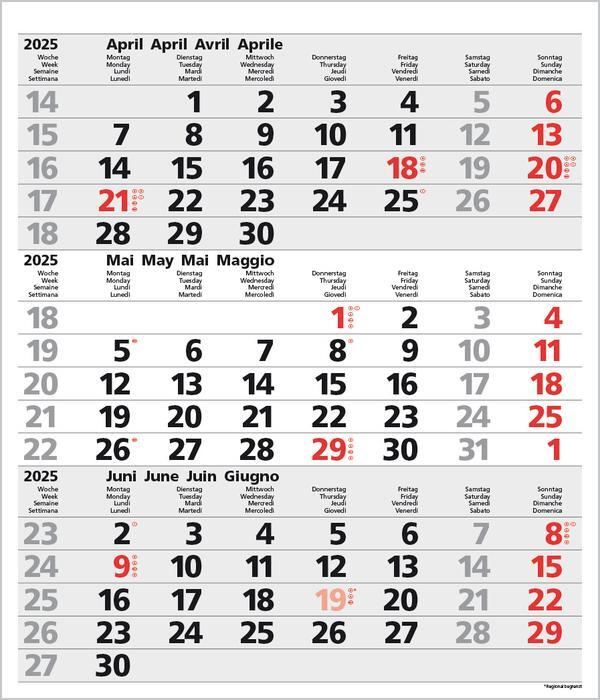 Bild: 9783731877530 | 3-Monats-Planer Comfort Grau 2025 | Verlag Korsch | Kalender | 12 S.