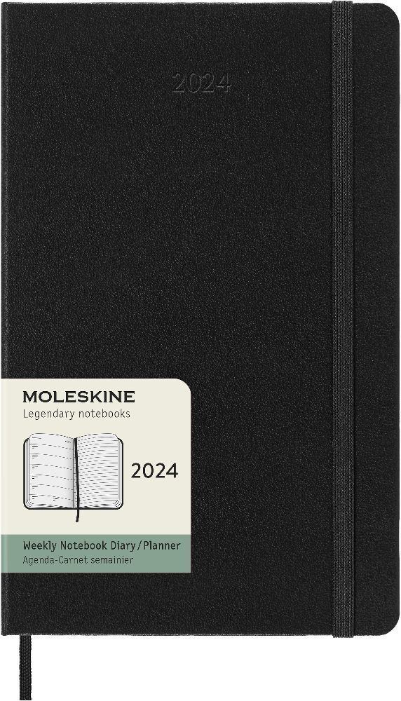 Bild: 8056598856620 | Moleskine 12 Monate Wochen Notizkalender 2024, Large/A5, Schwarz