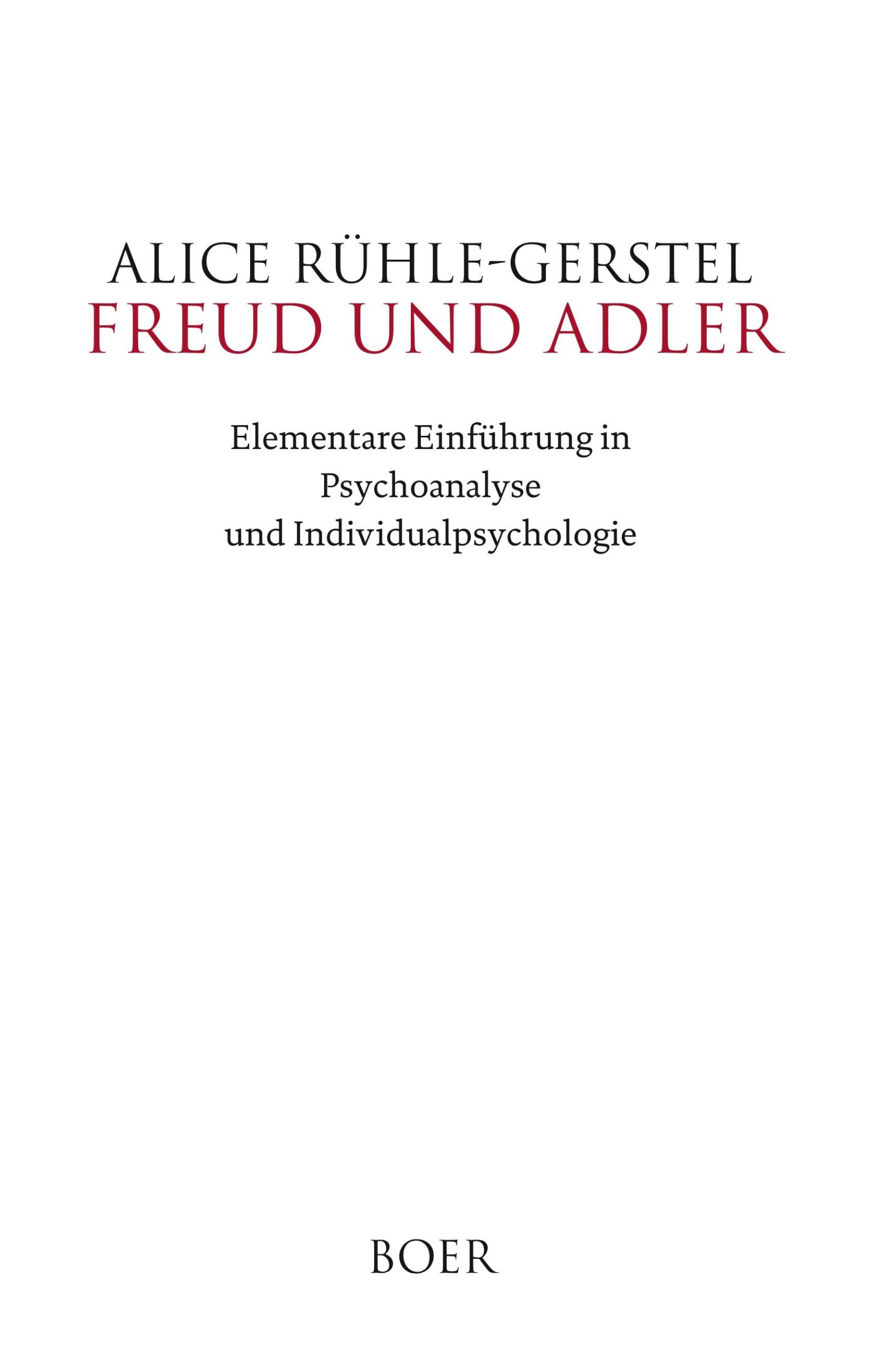 Cover: 9783966620246 | Freud und Adler | Alice Rühle-Gerstel | Buch | 80 S. | Deutsch | 2019