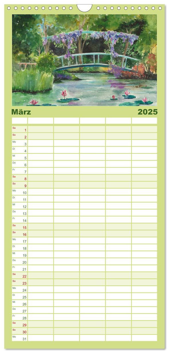 Bild: 9783457123256 | Familienplaner 2025 - Garten Aquarelle mit 5 Spalten (Wandkalender,...