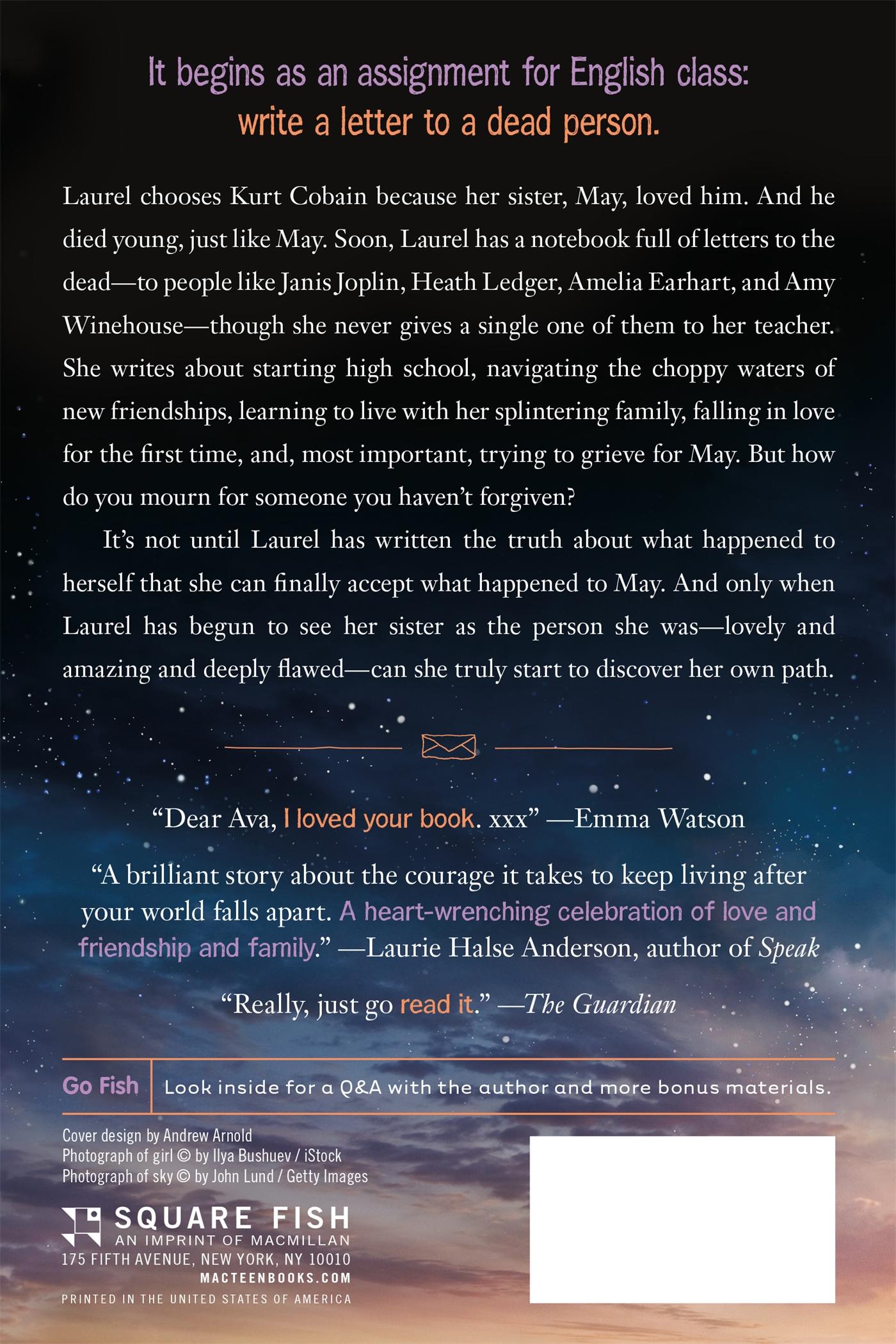 Rückseite: 9781250062963 | Love Letters to the Dead | A Novel | Ava Dellaira | Taschenbuch | 2015