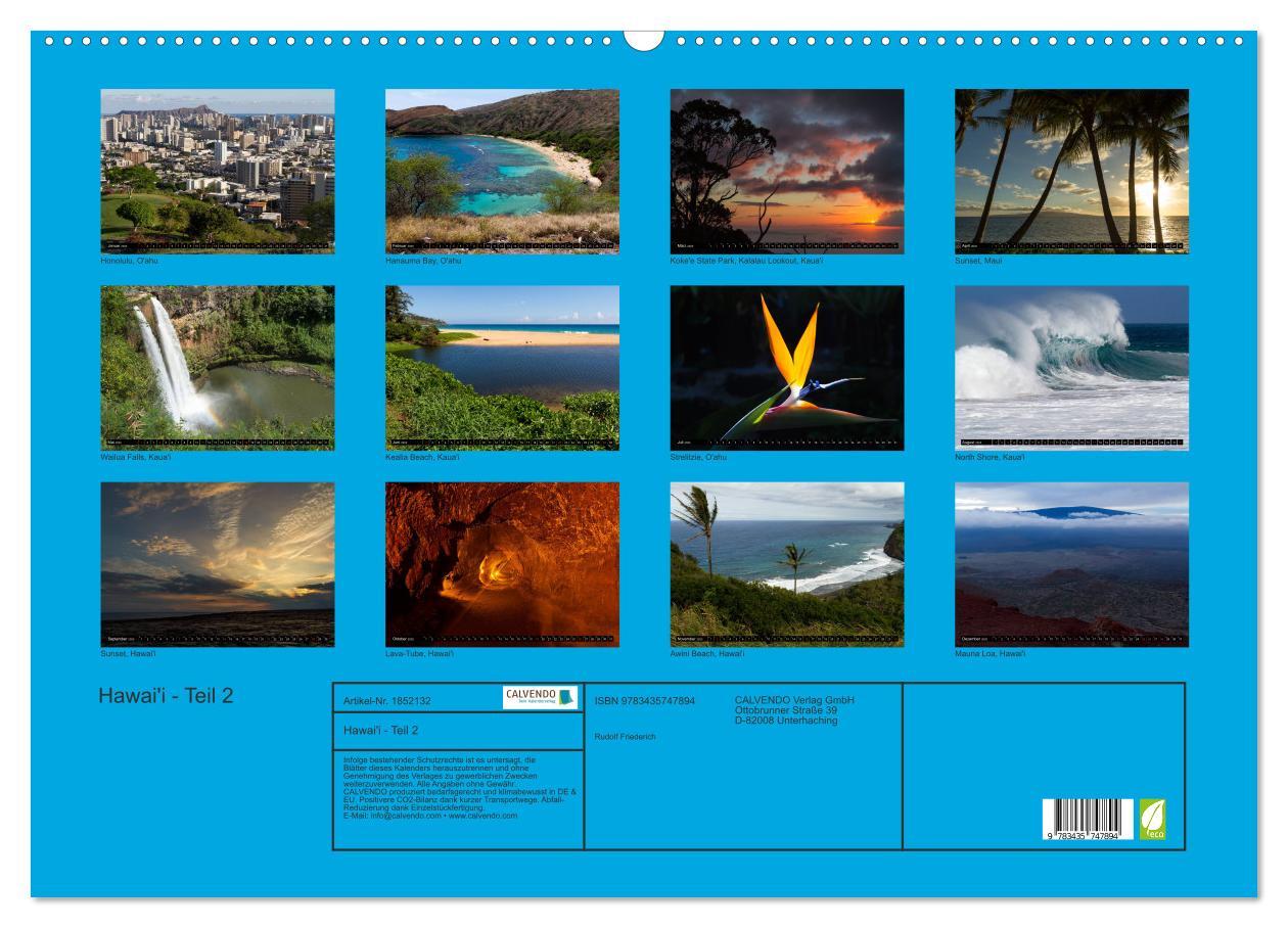 Bild: 9783435747894 | Hawai'i - Teil 2 (Wandkalender 2025 DIN A2 quer), CALVENDO...