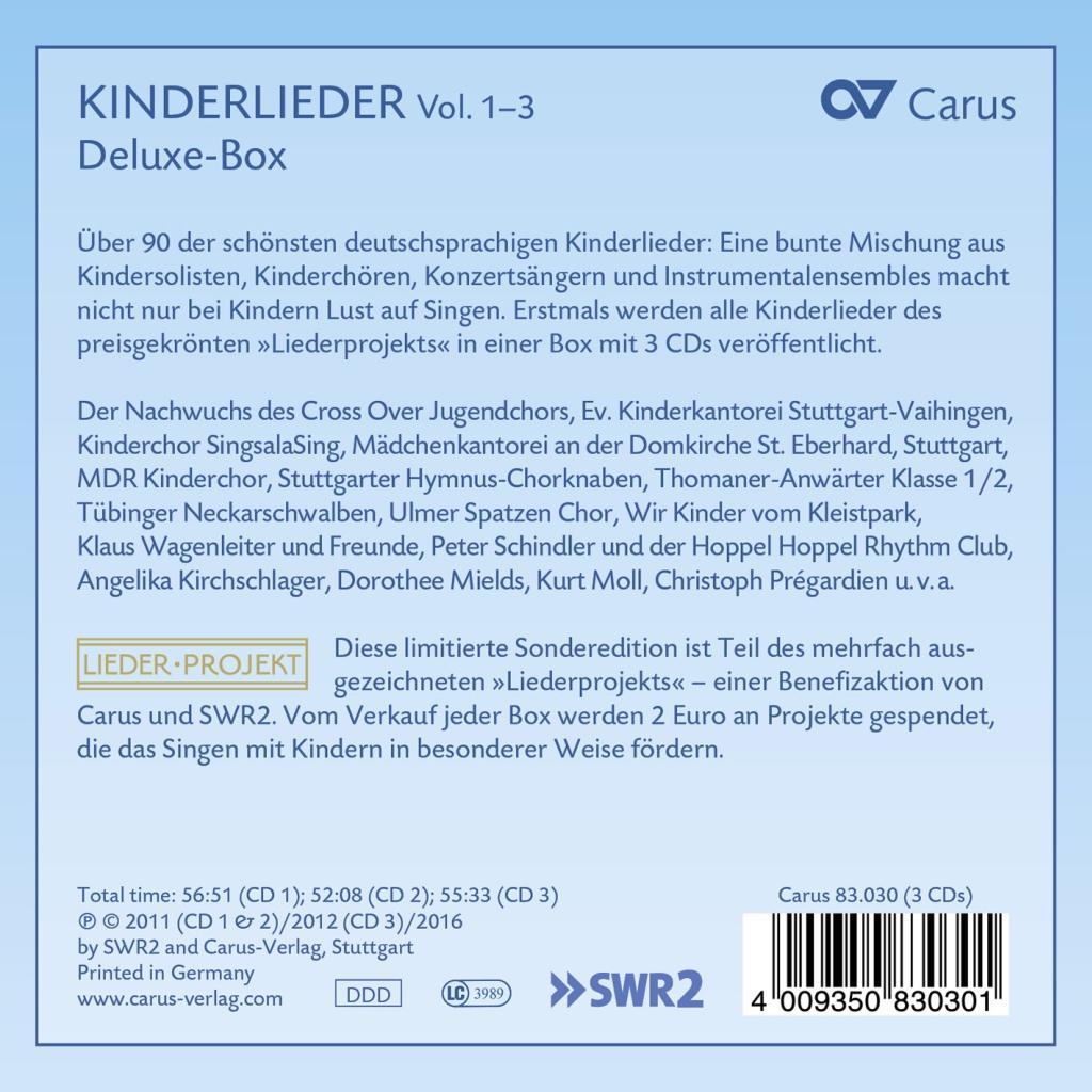 Bild: 4009350830301 | Kinderlieder Vol.1-3-Deluxe-Box | Sing. | Audio-CD | 2:40 Std. | 2016