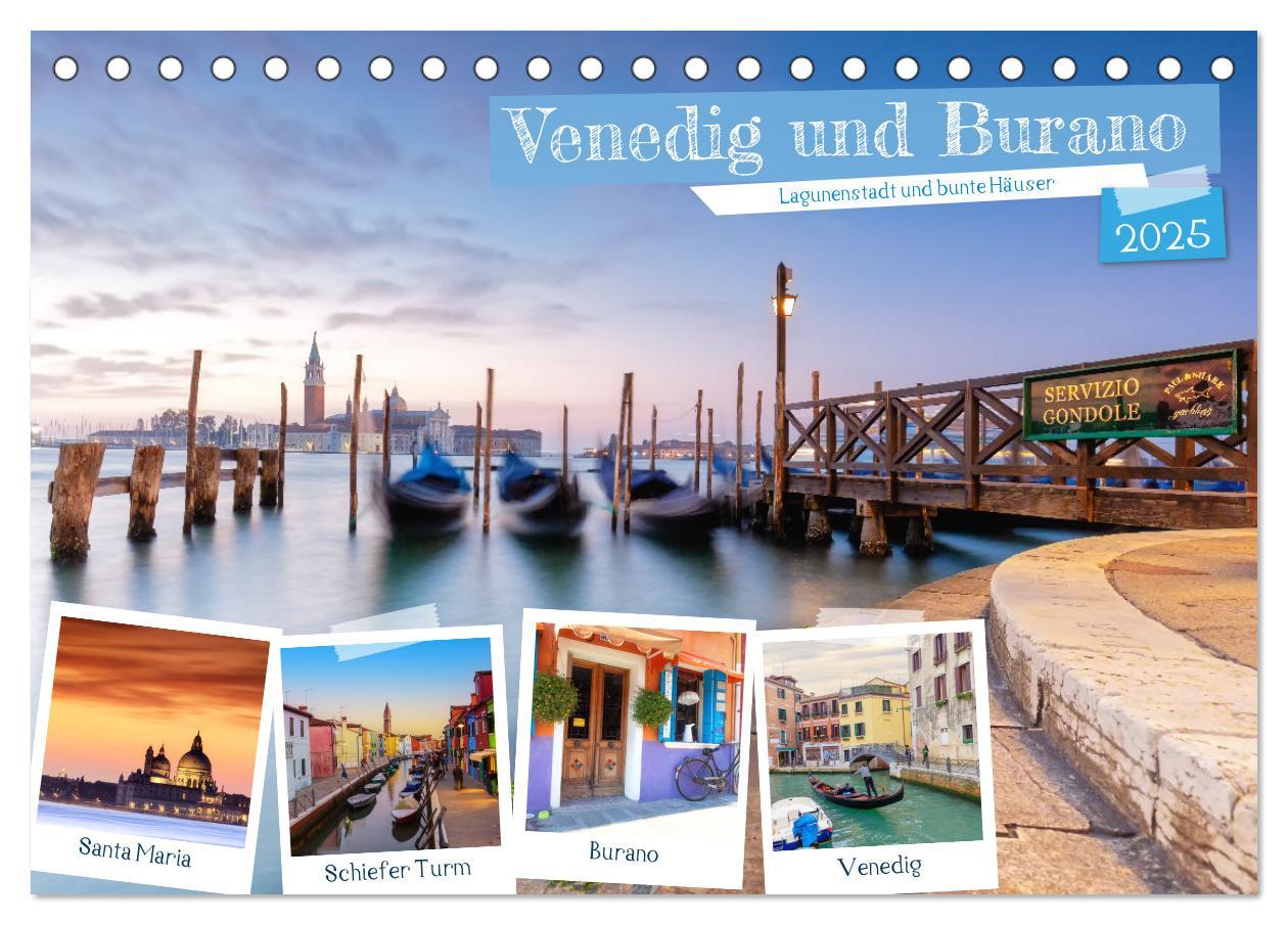 Cover: 9783383952012 | Venedig und Burano - Lagunenstadt und bunte Häuser (Tischkalender...