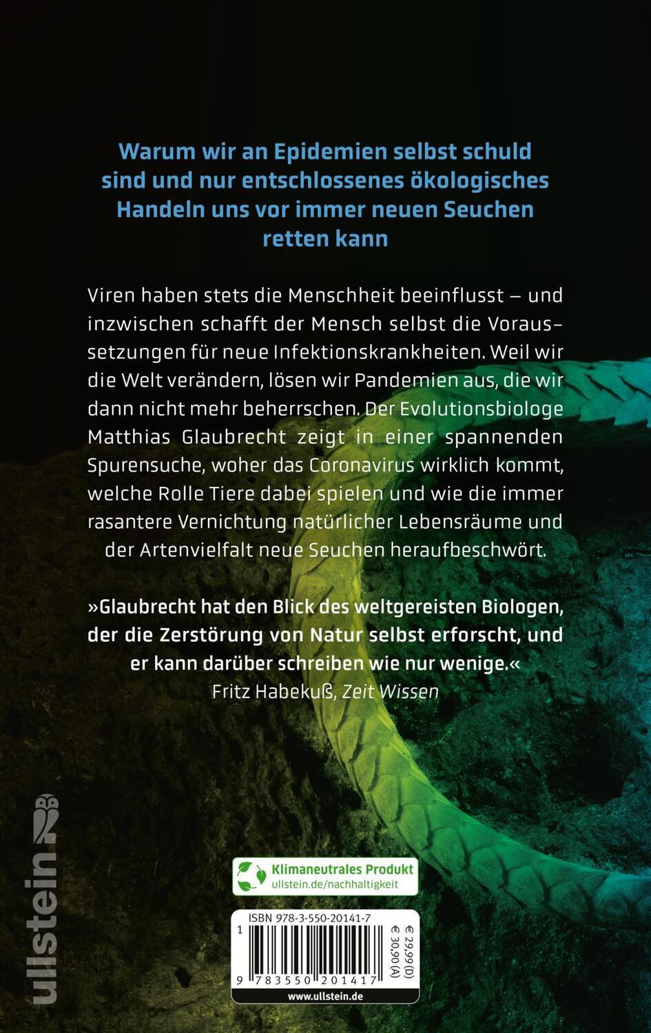 Rückseite: 9783550201417 | Die Rache des Pangolin | Matthias Glaubrecht | Buch | 640 S. | Deutsch