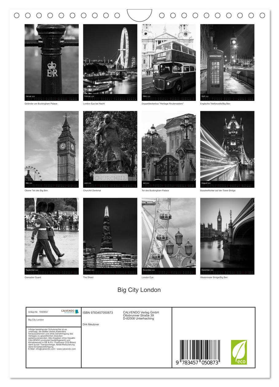 Bild: 9783457050873 | Big City London (Wandkalender 2025 DIN A4 hoch), CALVENDO...