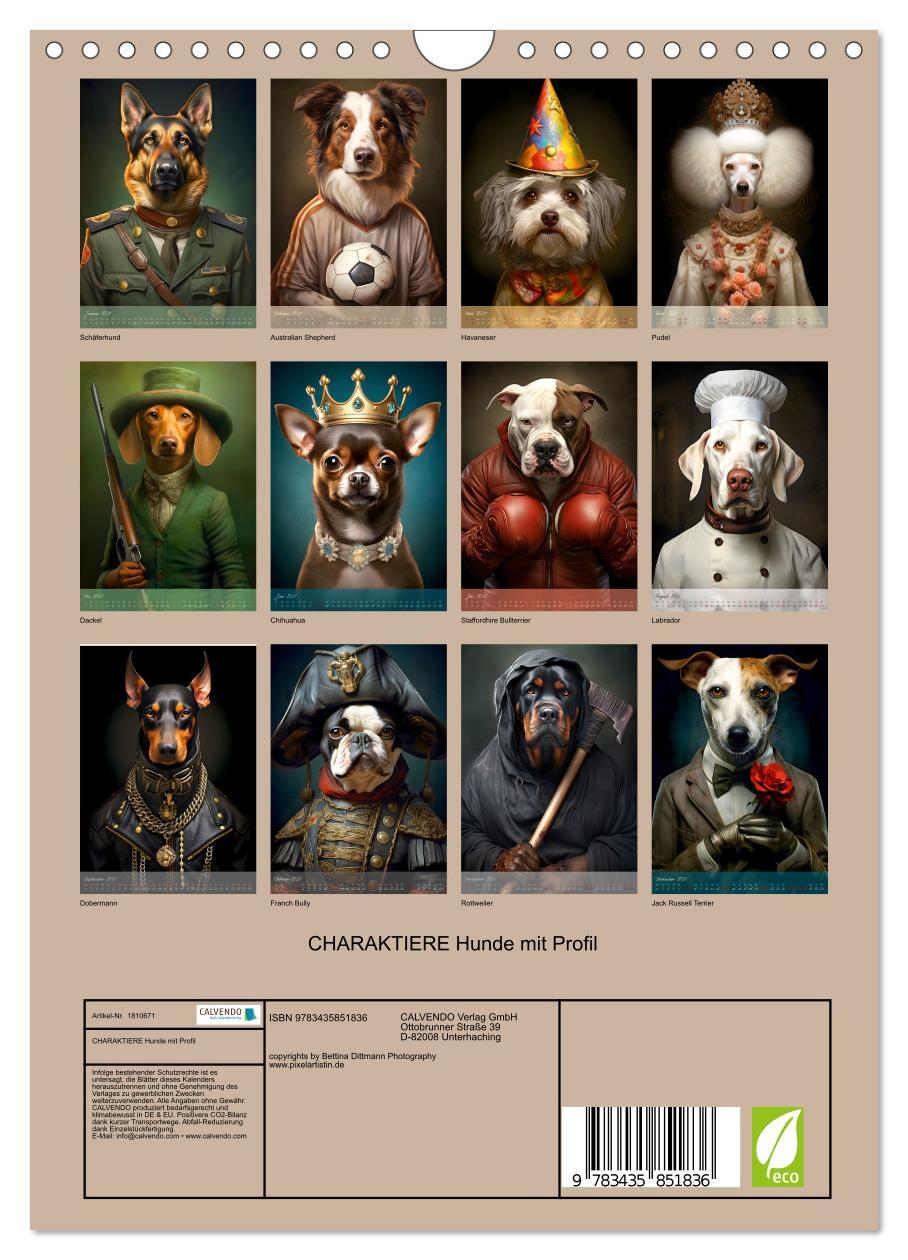 Bild: 9783435851836 | CHARAKTIERE Hunde mit Profil (Wandkalender 2025 DIN A4 hoch),...