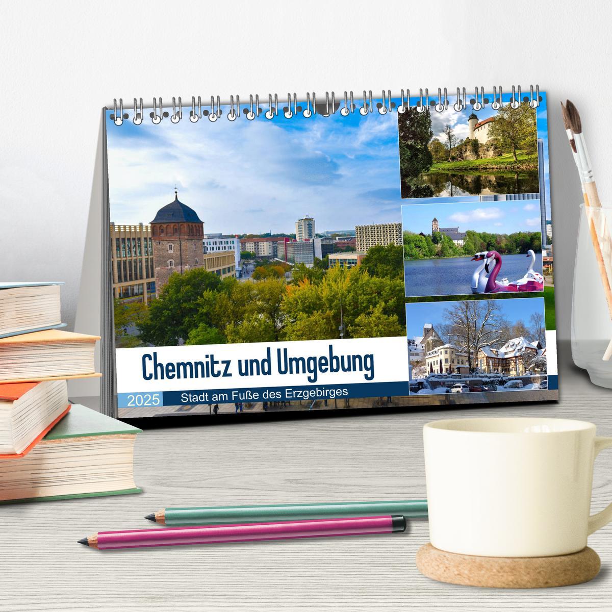 Bild: 9783435233922 | Chemnitz und Umgebung (Tischkalender 2025 DIN A5 quer), CALVENDO...