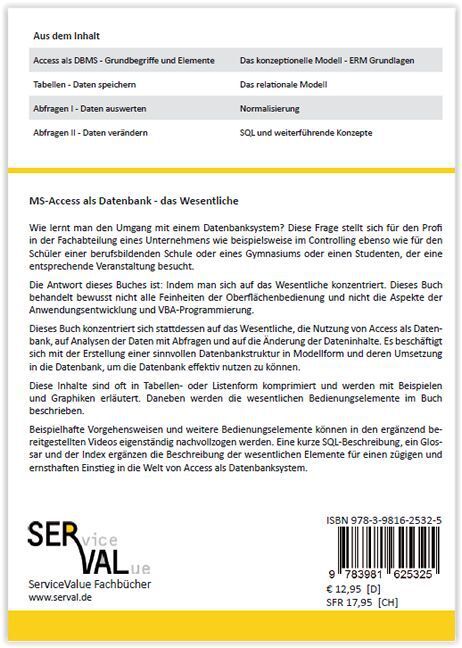 Bild: 9783981625325 | MS-Access als Datenbank | Das Wesentliche auf 150 Seiten | Wieken