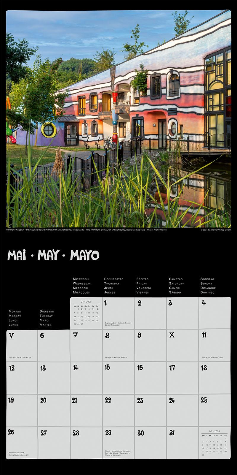 Bild: 9783910430150 | Hundertwasser Broschürenkalender Architektur 2025 | Wörner Verlag GmbH