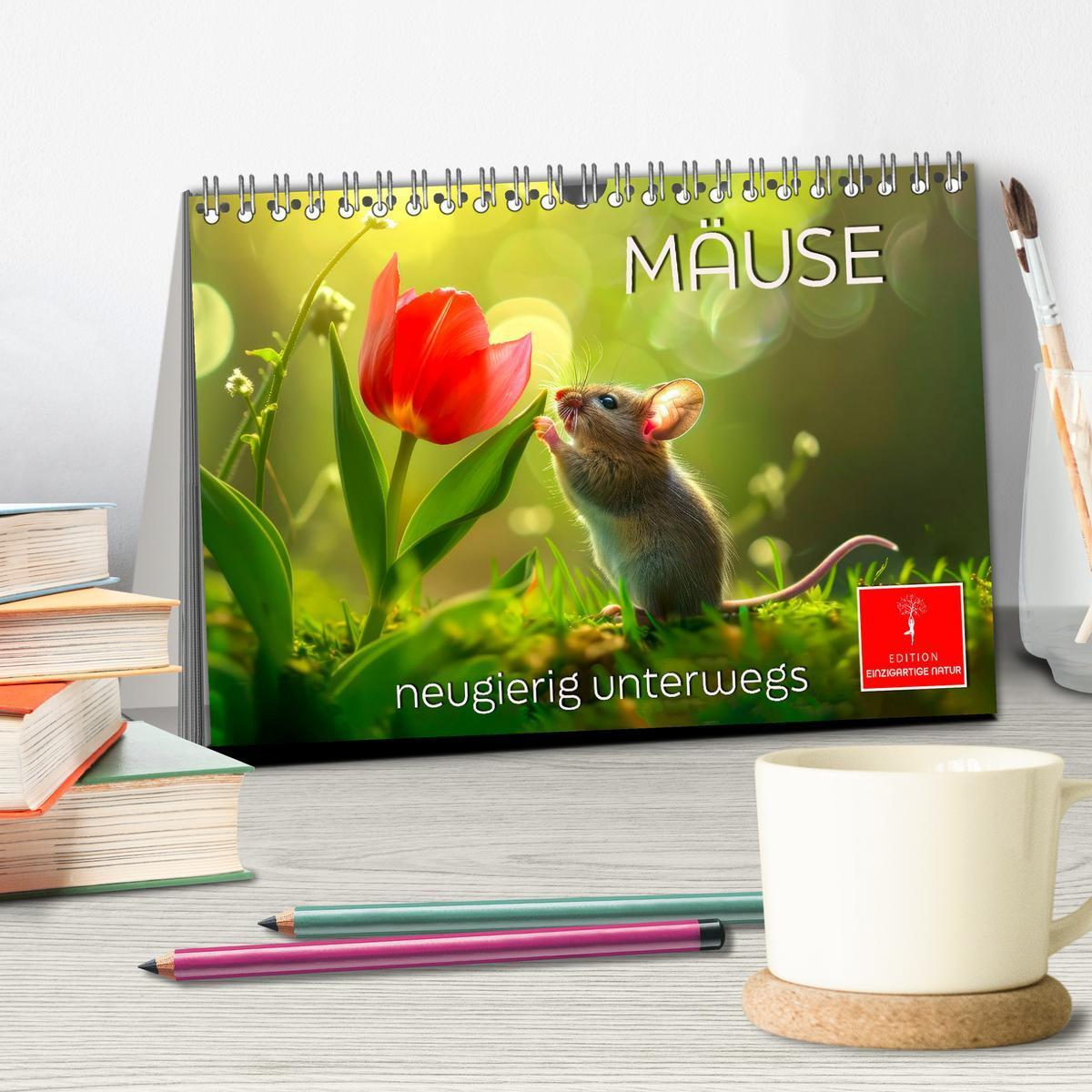 Bild: 9783383795824 | Mäuse - neugierig unterwegs (Tischkalender 2025 DIN A5 quer),...