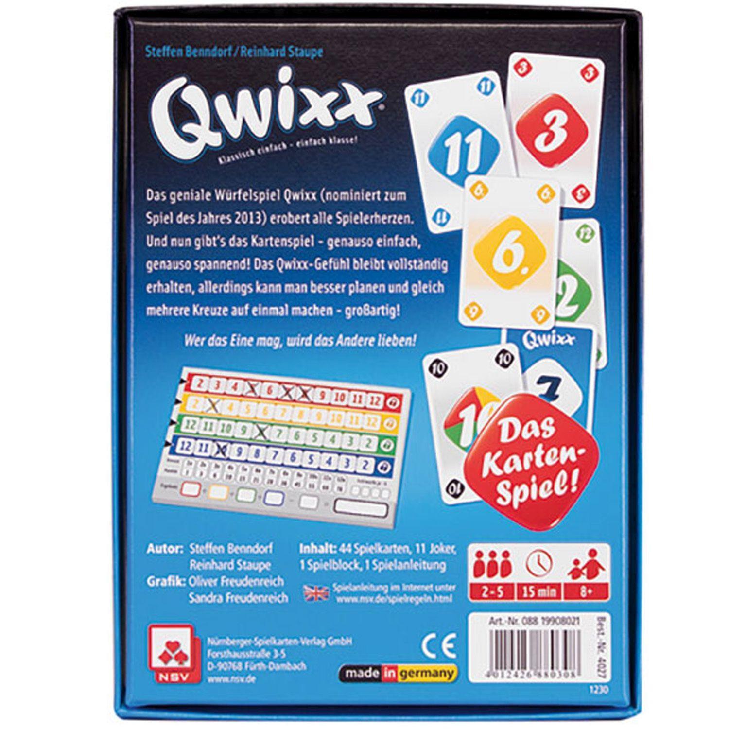 Bild: 4012426880308 | Qwixx Das Kartenspiel | Nürnberger Spielkarten Verlag | Spiel | 4027