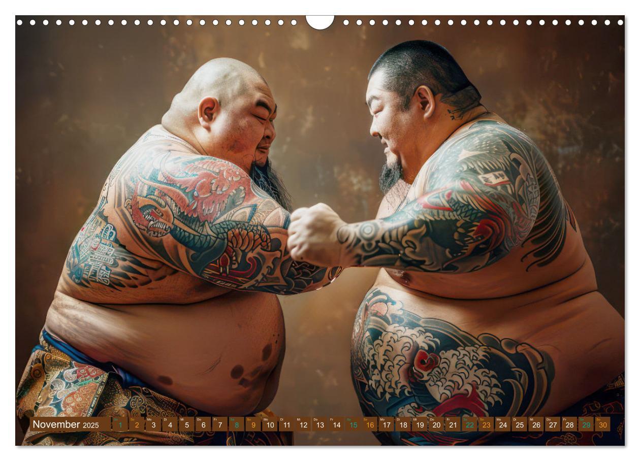 Bild: 9783383809682 | Sumo - Japans schwere Ringer (Wandkalender 2025 DIN A3 quer),...