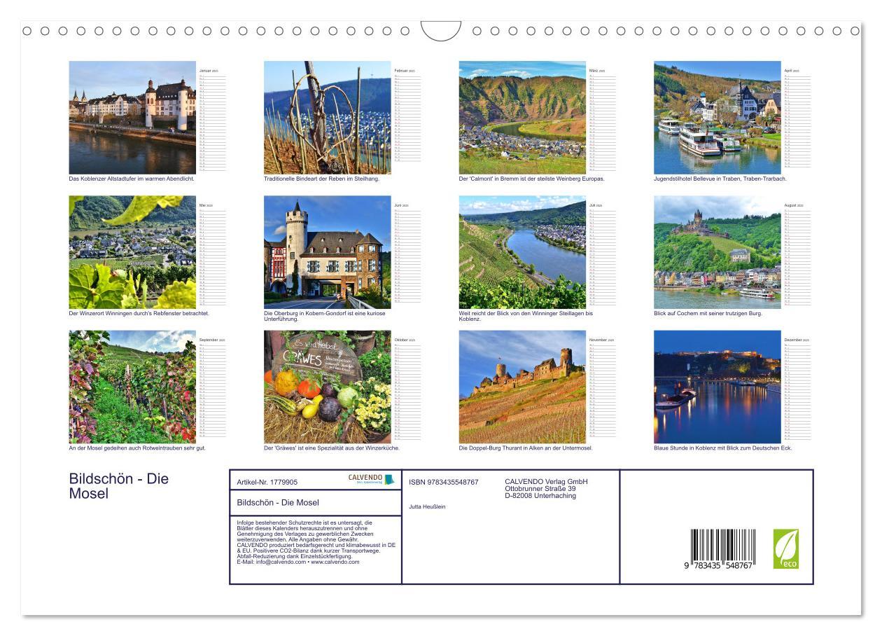 Bild: 9783435548767 | Bildschön - Die Mosel (Wandkalender 2025 DIN A3 quer), CALVENDO...